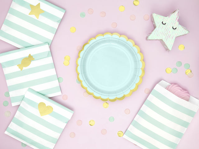Platos mint con detalle dorado