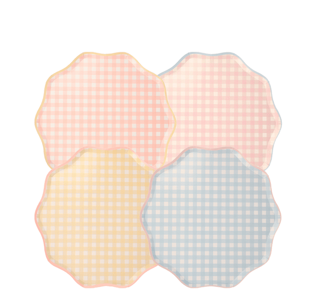 Platos vichy grandes/ 12 uds.
