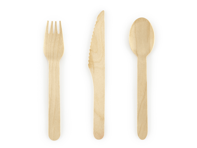 Set de 18 cubiertos de madera Woodland