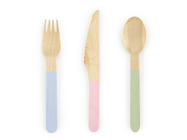 Set de 18 cubiertos de madera Mix