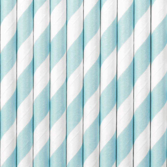 Pajita de papel raya menta