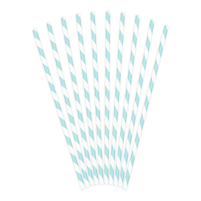 Pajita de papel raya menta