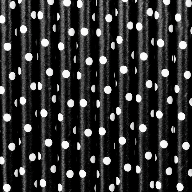 Pajita de papel topitos blancos/ negro