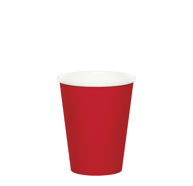 Vasos de papel rojo/ 8 uds.