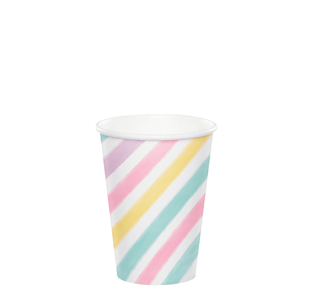 Vasos rayas candy/ 8 uds