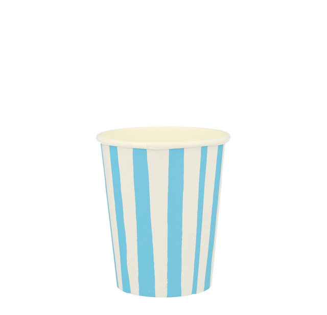 Vasos de rayas azules/ 8 uds.