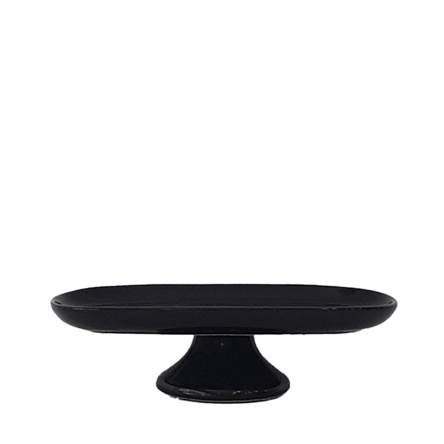 Soporte ovalado cerámica negro