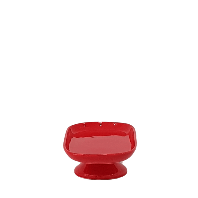 Soporte ovalado cerámica rojo