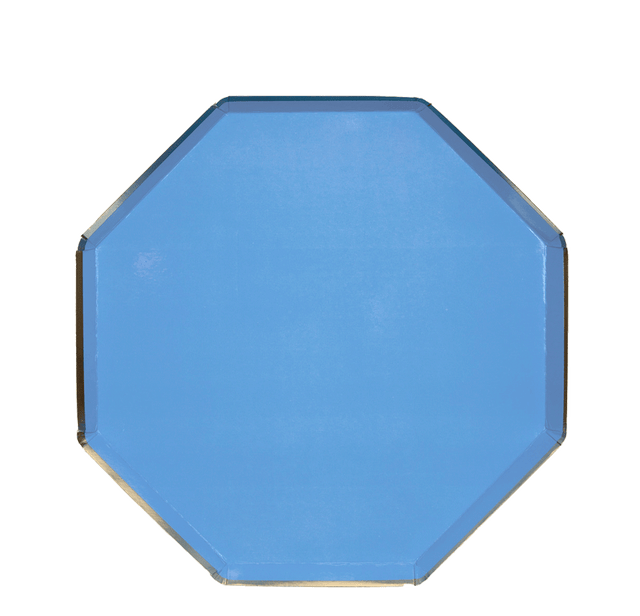 Plato hexagonal azul / 8 uds.