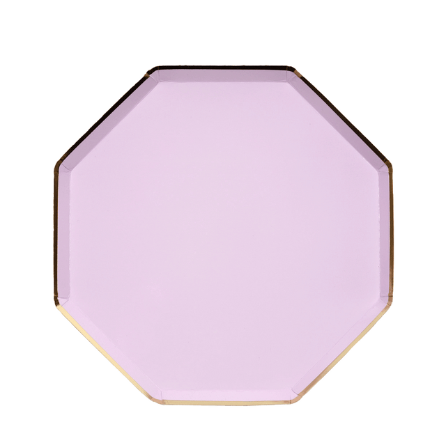 Plato hexagonal lila / 8 uds.
